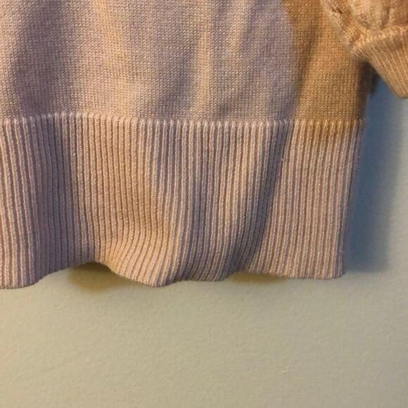 Cable & Gauge Womens Light Pink Knit Sweater With Textured Sleeves Size S - Picture 4 of 5